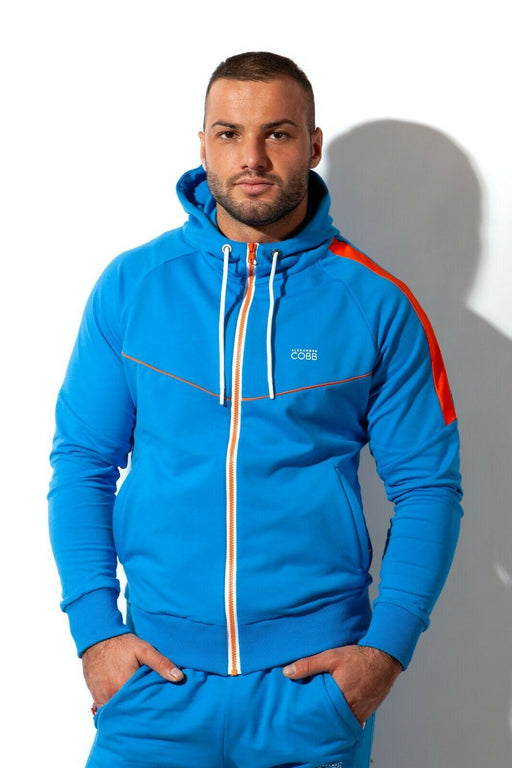 ALEXANDER COBB Athletic Jacket Hoodie & Zipper Extra Soft Blue Hoody 1 - SexyMenUnderwear.com