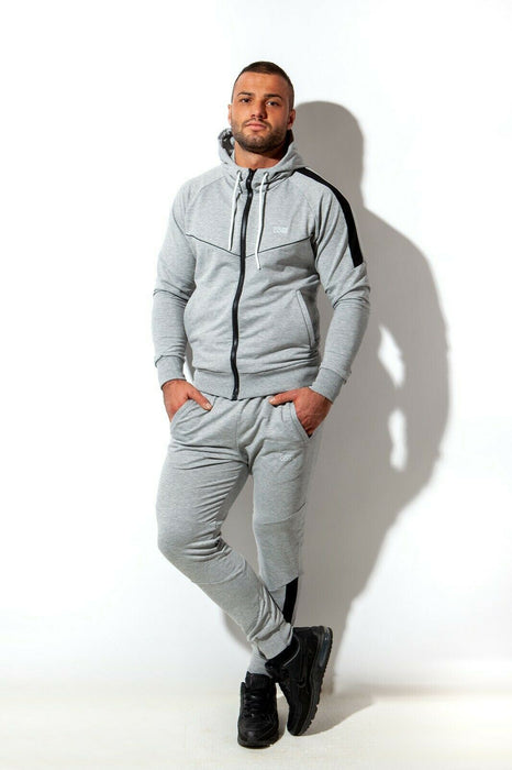 ALEXANDER COBB Athletic Jacket Hoodie & Zipper Extra Soft Gray & Black Hoody - SexyMenUnderwear.com