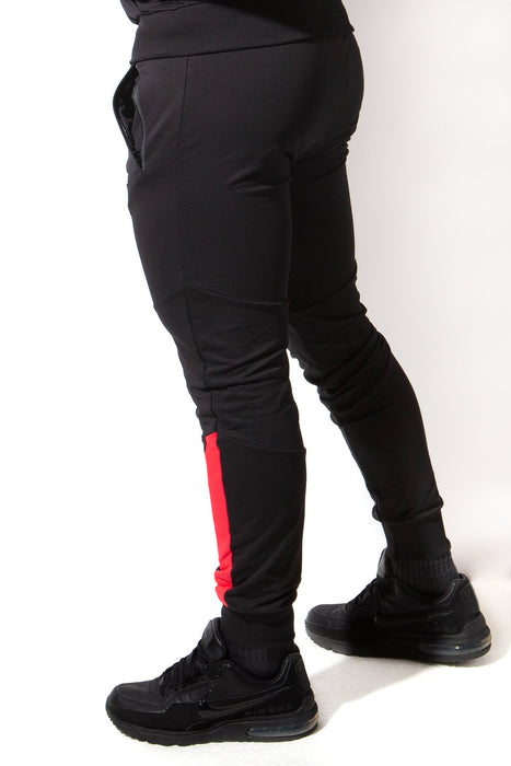 ALEXANDER COBB Athletic Pants Gym Workout Cotton Classy Black/Red 1 - SexyMenUnderwear.com