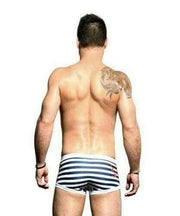 Andrew Christian XS Andrew Christian Boxer Sailor Trunk long Boxers Navy & White XS 7681 20
