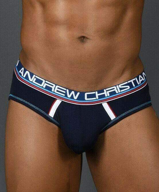 Andrew Christian S Andrew Christian Brief CoolFlex Active W/Sh Briefs Sporty Slip Navy 91118 44