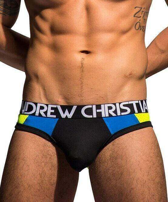 Andrew Christian M Andrew Christian Brief Racer Mesh Briefs Slip Black 90700 30