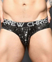 Andrew Christian S Andrew Christian Brief Starlight Briefs w/ Almost Naked Slip Black 91665 61