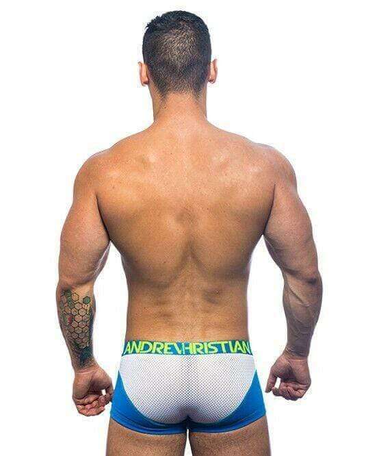 Andrew Christian Boxer Homme Trophy Boy Active Neon Mesh Boxers Blue 90916 19 - SexyMenUnderwear.com