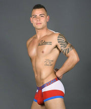 Andrew Christian Boxer Trophy Boy Active Boxers White Mesh Red 90916 19 - SexyMenUnderwear.com