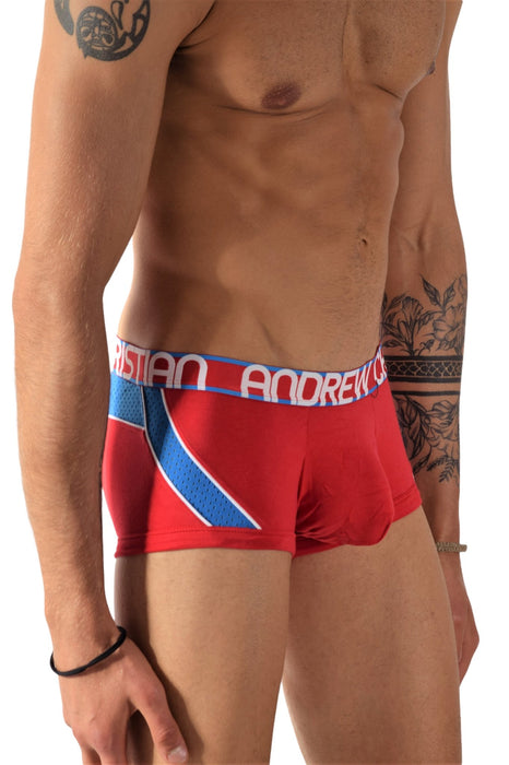 Andrew Christian Boxer Trophy Boy Active Mesh Boxers Red 91057 38 - SexyMenUnderwear.com