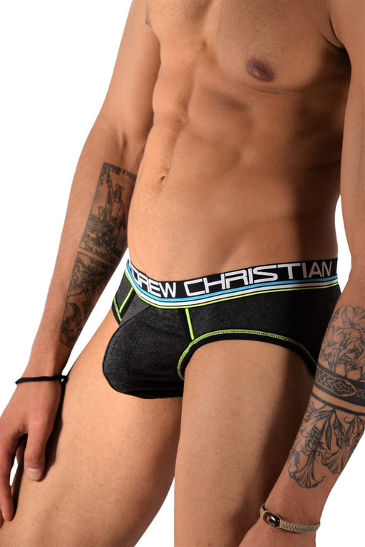 Andrew Christian Brief CoolFlex Active Charcoal 91118 36 - SexyMenUnderwear.com