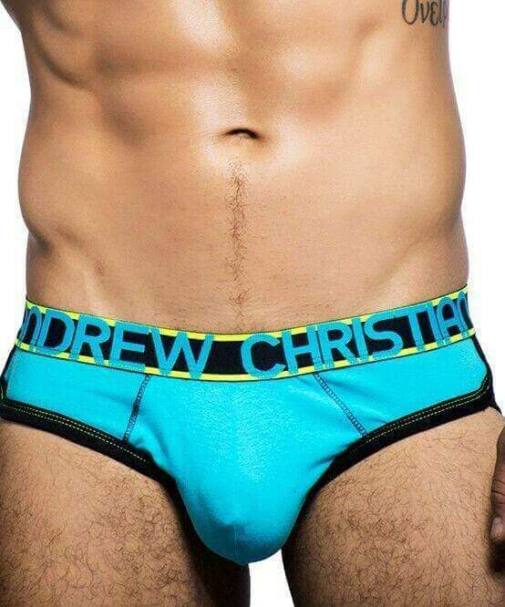 Andrew Christian Brief CoolFlex Briefs Slip Show-it Aqua 90937 16 - SexyMenUnderwear.com