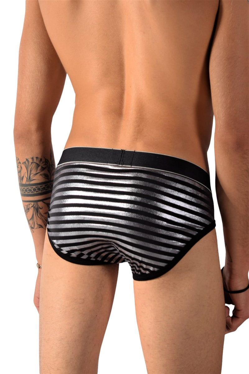 Andrew Christian Brief Massive Glams Sous-Vetement Slip Black Stripe 90973 9 - SexyMenUnderwear.com