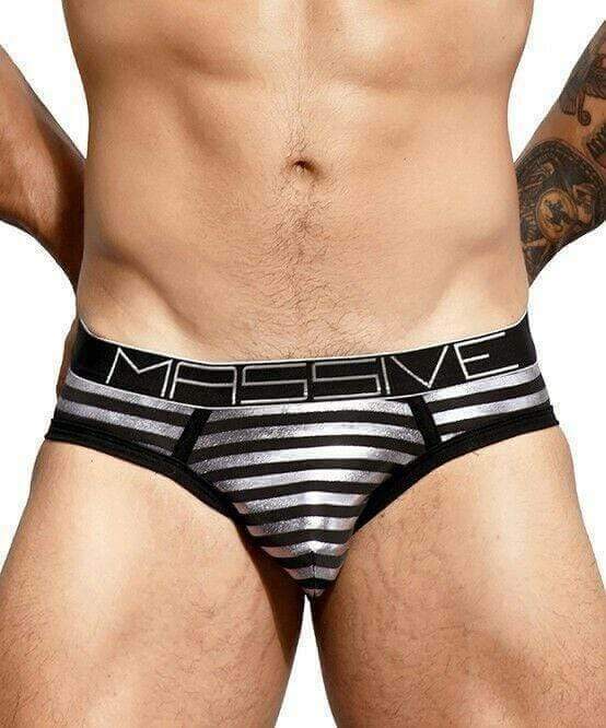 Andrew Christian Brief Massive Glams Sous-Vetement Slip Black Stripe 90973 9 - SexyMenUnderwear.com
