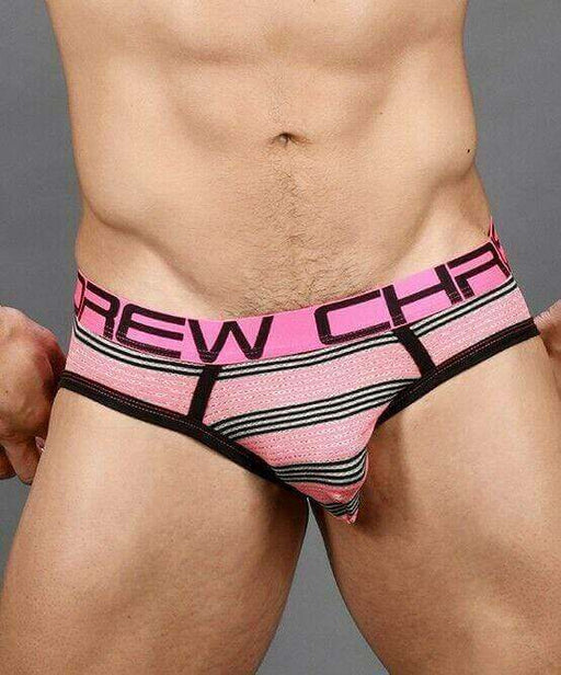Andrew Christian Brief Ultra Stripe Briefs Chic Slip Black / Pink 91364 42 - SexyMenUnderwear.com