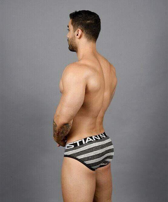 Andrew Christian Brief Ultra Stripe Briefs Chic Slip Black / White 91364 42 - SexyMenUnderwear.com
