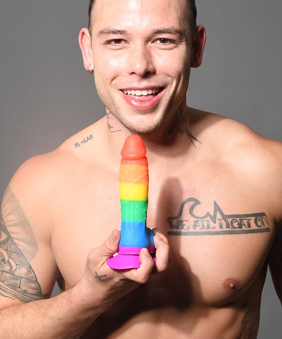 Andrew Christian Dildo Trophy Boy Rainbow Pride Gay Dildo BoyToy 7.5in - SexyMenUnderwear.com