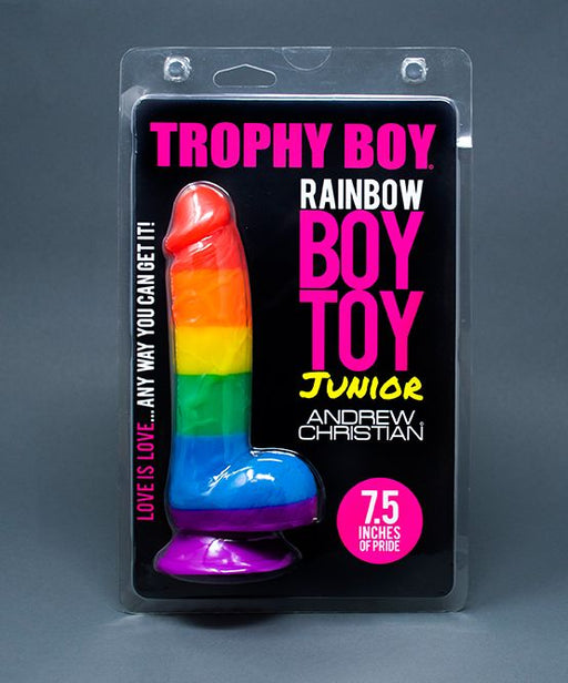 Andrew Christian Dildo Trophy Boy Rainbow Pride Gay Dildo BoyToy 7.5in - SexyMenUnderwear.com