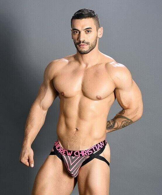 Andrew Christian Jock Physical Jockstrap W/ Almost Naked Pink Striped 91145 38 - SexyMenUnderwear.com