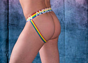 Andrew Christian Jock Pride Mesh Jocks Rainbow waistband Red 91050 30 - SexyMenUnderwear.com