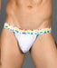 Andrew Christian Jock Pride Mesh Jocks Rainbow Waistband White 91050 30 - SexyMenUnderwear.com