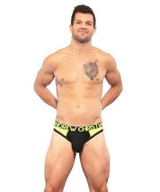 Andrew Christian Jock Trophy Boy Electric Neon JockStrap Black 90917 27 - SexyMenUnderwear.com