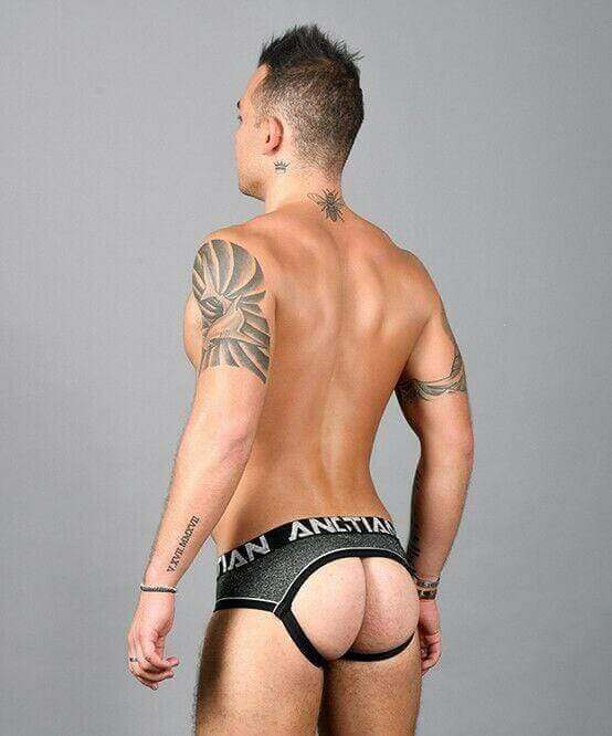 Andrew Christian Jocks Sparkle Denim Arch Jockstrap Silver 91579 26 - SexyMenUnderwear.com