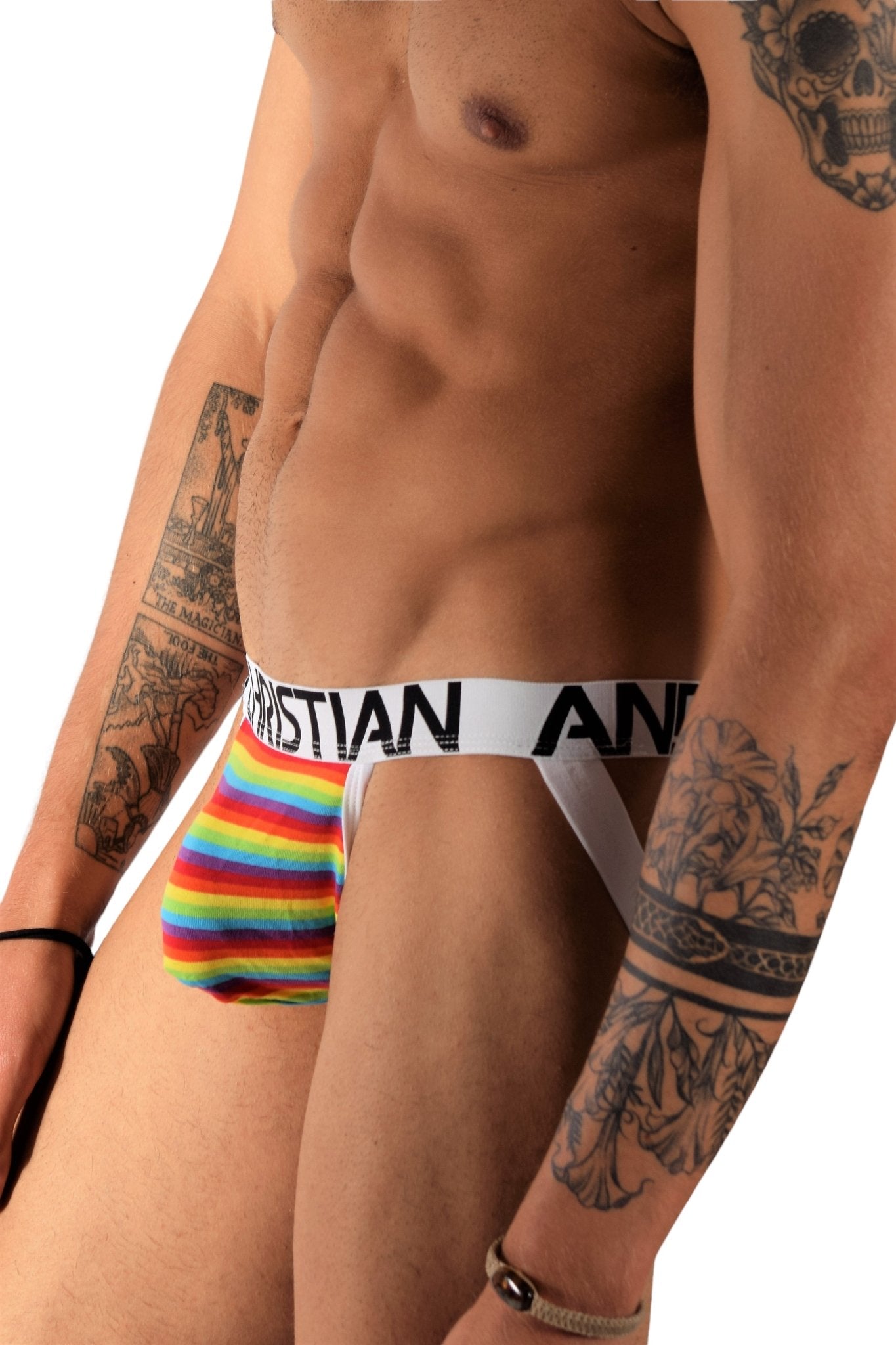 Andrew Christian Jockstrap Pride Stripe Jockstrap Rainbow 91014 22 —  SexyMenUnderwear.com