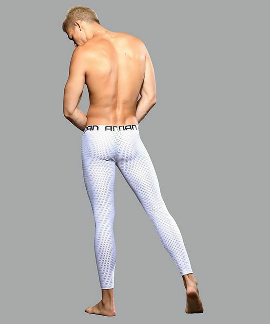 Andrew Christian Legging 4-Way Mesh Stretch Anatomically Pouch White 92307 67 - SexyMenUnderwear.com