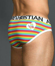 Andrew Christian Pride Rainbow Strip Briefs XS 91013 24 - SexyMenUnderwear.com