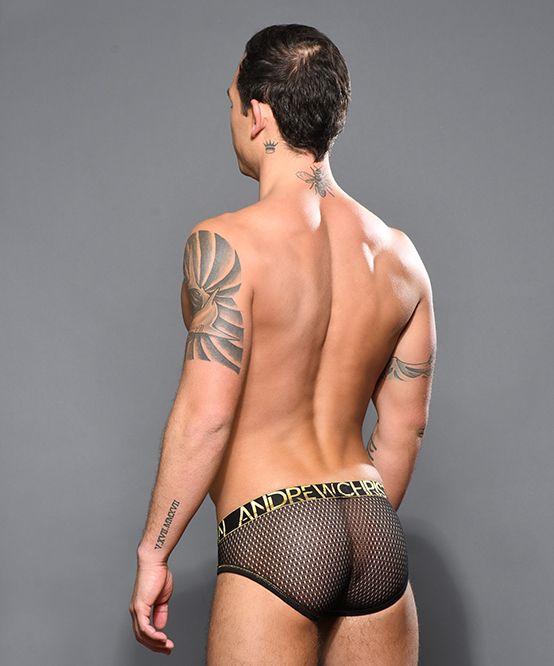 Andrew Christian Sexy Mesh Brief With Golden Strap Sexiness Simplified 92197 38 - SexyMenUnderwear.com