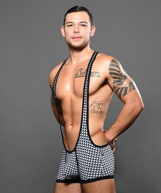 Andrew Christian Singlet Shimering Stud Sparkly Silver 92216 38 - SexyMenUnderwear.com