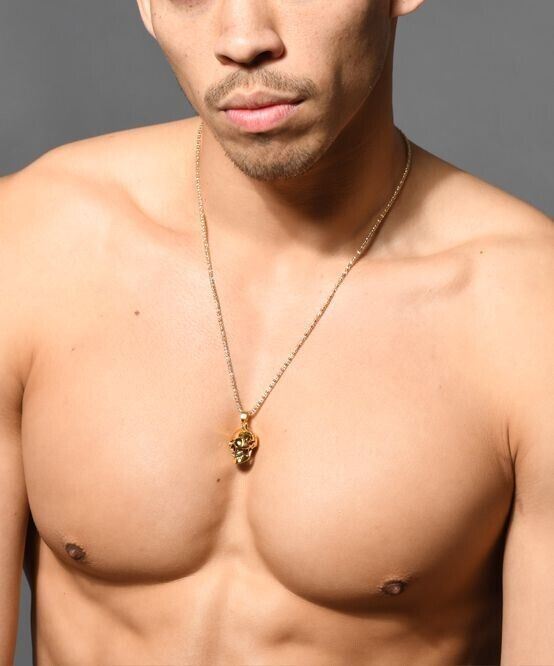 ANDREW CHRISTIAN Skull Necklace Center-Charm Gold Chain Design 8738 7 - SexyMenUnderwear.com
