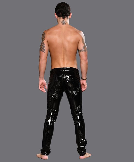 Andrew Christian Slick Skinny Pants Shiny Black Slimming Form-Fitting 6650 - SexyMenUnderwear.com