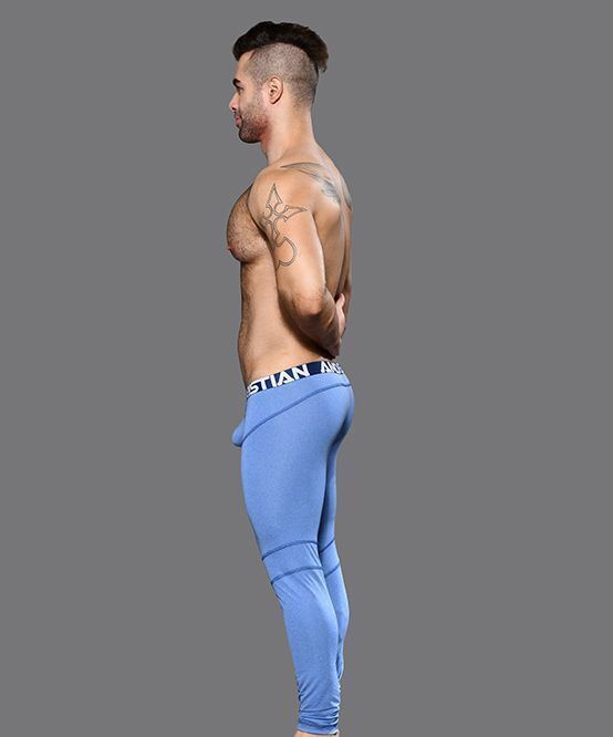 Andrew Christian Sporty Legging Active Hang-Free Pouch Athletic Blue 92700 - SexyMenUnderwear.com