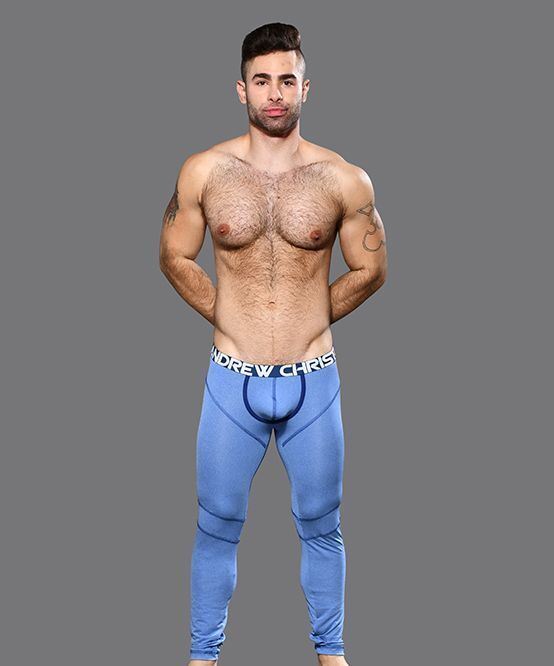 Andrew Christian Sporty Legging Active Hang-Free Pouch Athletic Blue 92700 - SexyMenUnderwear.com