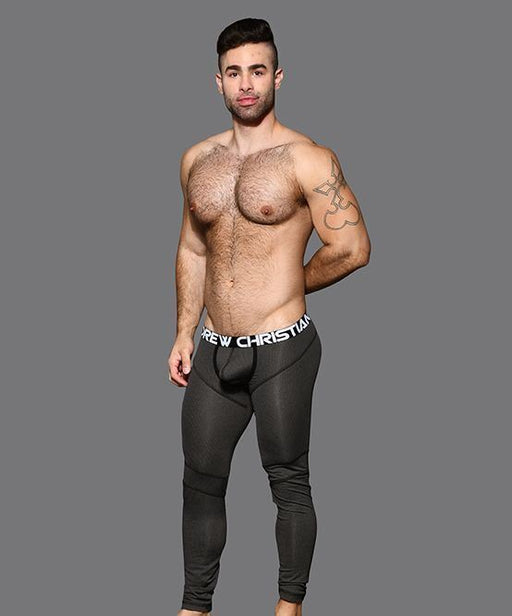 Andrew Christian Sporty Legging Active Hang-Free Pouch Charcoal 92700