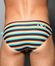ANDREW CHRISTIAN Swim-Brief California Stripe Bikini Snuggle Swimwear 7820 10 - SexyMenUnderwear.com