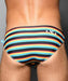 ANDREW CHRISTIAN Swim-Brief California Stripe Bikini Snuggle Swimwear 7820 10 - SexyMenUnderwear.com
