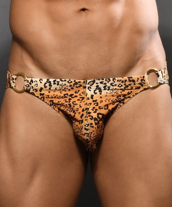 Andrew Christian Swim Brief Leopard Ring Stretch Bikini Briefs 7945 - SexyMenUnderwear.com