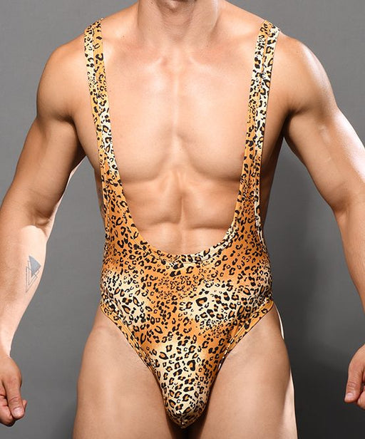 Andrew Christian Swimwear Thong-Bodysuit Unleashed Leopard Singlet Boykini 7943 - SexyMenUnderwear.com