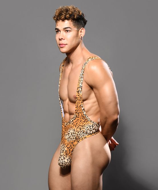 Andrew Christian Swimwear Thong-Bodysuit Unleashed Leopard Singlet Boykini 7943 - SexyMenUnderwear.com