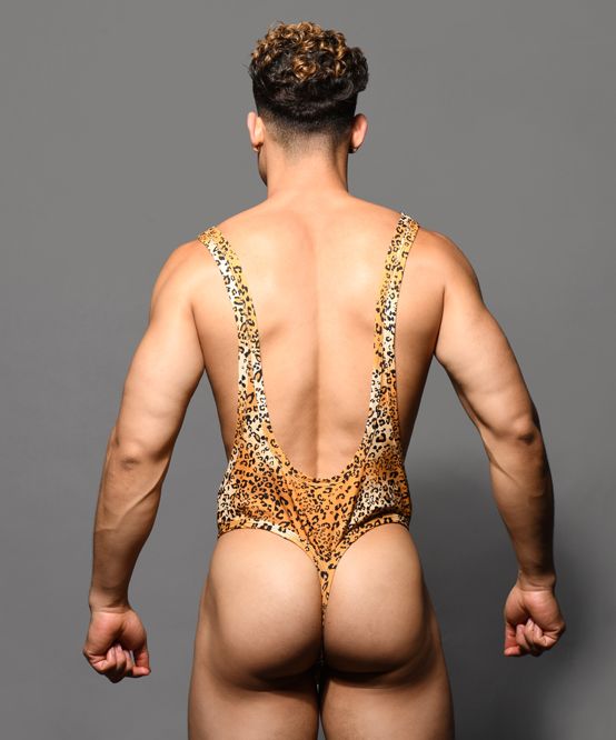 Andrew Christian Swimwear Thong-Bodysuit Unleashed Leopard Singlet Boykini 7943 - SexyMenUnderwear.com