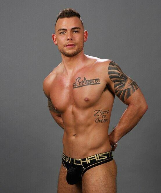 Andrew Christian Thong Midnight Tangas Shiny Golden Print 91285 1 - SexyMenUnderwear.com