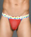 Andrew Christian Thong Pride Mesh Gay Undies Rainbow Y-Back Red 91051 31 - SexyMenUnderwear.com
