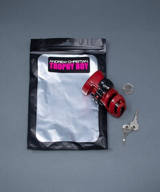 Andrew Christian Trophy Boy Small Chastity C-Cage O/S Red 8769 37 - SexyMenUnderwear.com