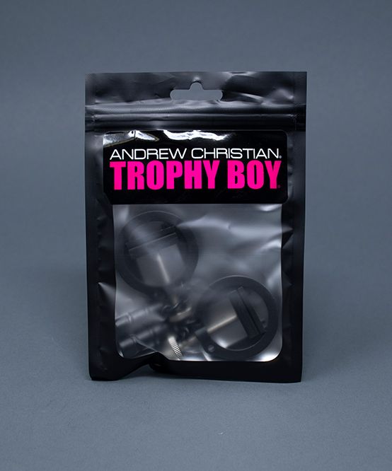 Andrew Christian Trophy boy Spiked Nipple clamp with weight 8853-43 - SexyMenUnderwear.com