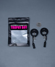 Andrew Christian Trophy boy Spiked Nipple clamp with weight 8853-43 - SexyMenUnderwear.com