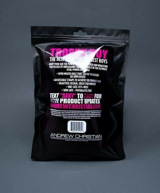 ANDREW CHRISTIAN Trophy Boy Studded Mouth Gag w/ Hole & Plug 43 - SexyMenUnderwear.com