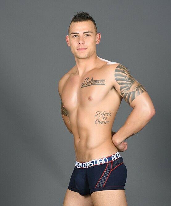 Andrew Christian XS Andrew Christian Boxer Trophy Boy Active Mesh Boxers Navy 91057 42