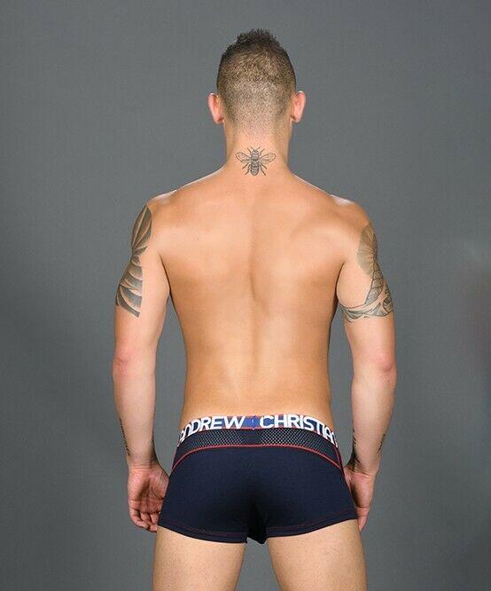 Andrew Christian XS Andrew Christian Boxer Trophy Boy Active Mesh Boxers Navy 91057 42