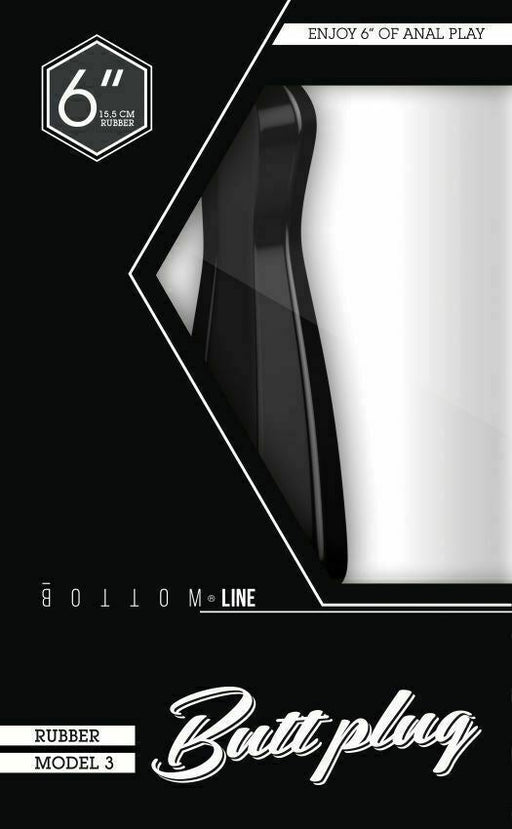 BOTTOM LINE Butt Plug Model 3 Analplay 6 inch Toy Rubber Black 4