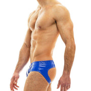 Bottomless MODUS VIVENDI Vinyl Viral Jockstrap Combo Blue 08014 55 - SexyMenUnderwear.com