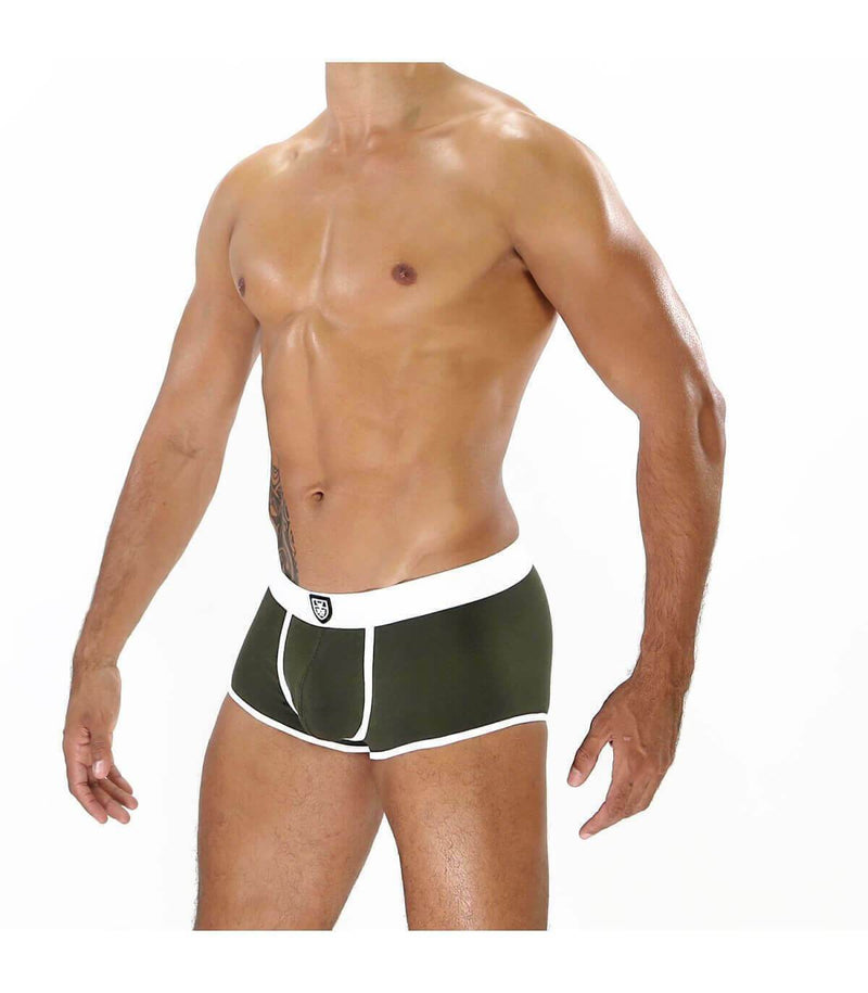 Boxer "ALPHA" TOF PARIS Soft Jersey Cotton Boxer Stretchy Fabric Khaki 37 - SexyMenUnderwear.com